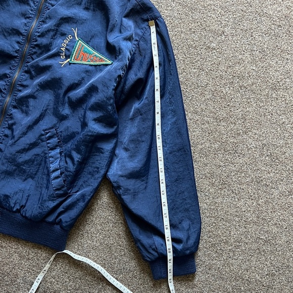 Vintage 70s 80s Gap Nylon Bomber Jacket Navy Men Size Small Talon Zipper Retro - Picture 10 of 15